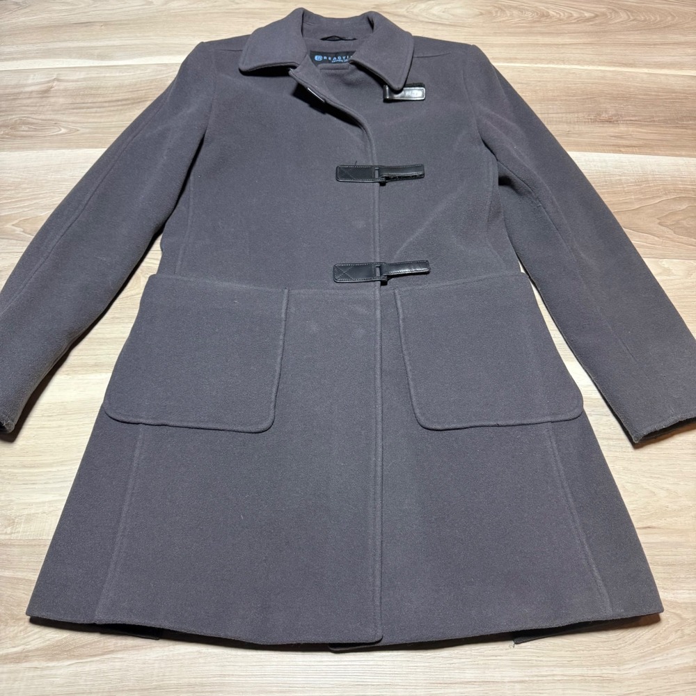 Kenneth Cole Reaction Peacoat Womens 4 Grey Wool and Cashmere Blend Jacket Coat